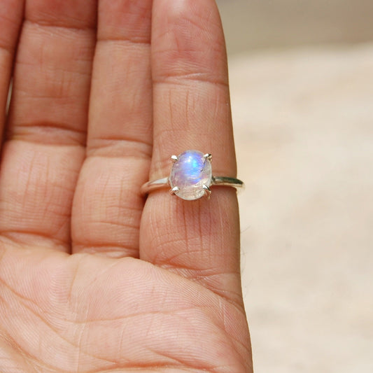 Rainbow Moonstone Ring