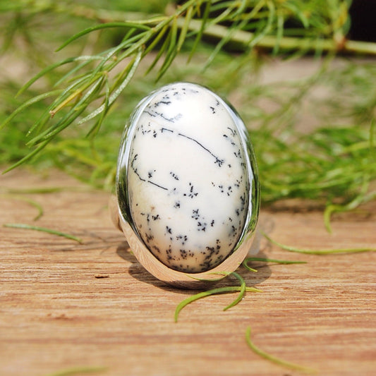 Dendritic Agate Statement Ring