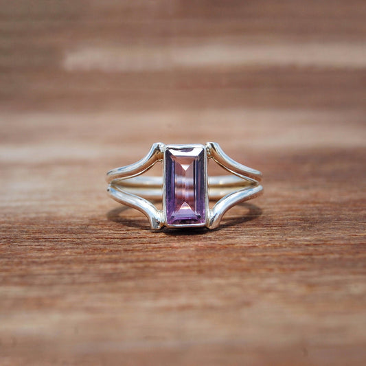 African Amethyst Rectangle Ring