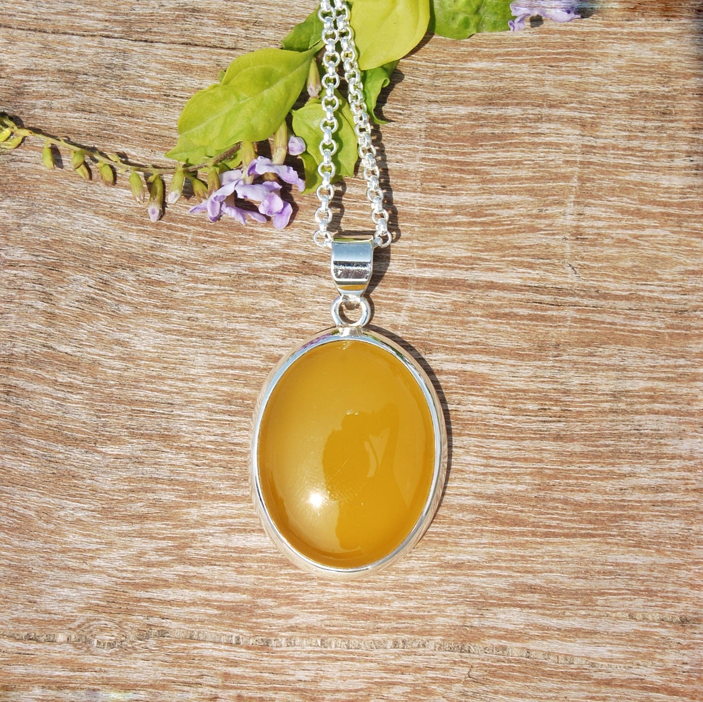 Yellow Onyx Oval Cab Pendant