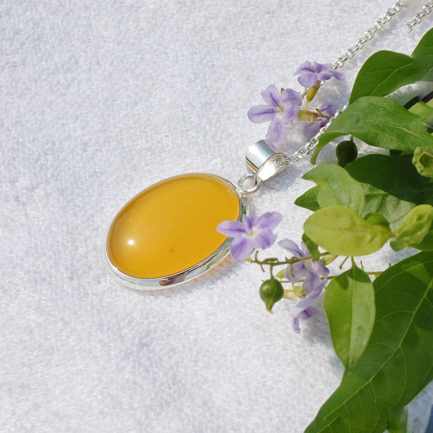 Yellow Onyx Oval Cab Pendant