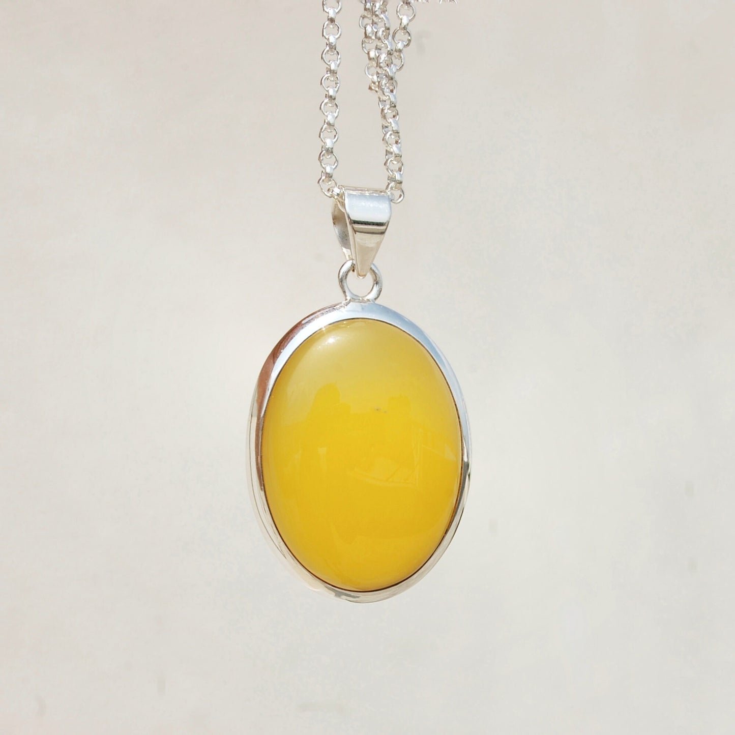 Yellow Onyx Oval Cab Pendant