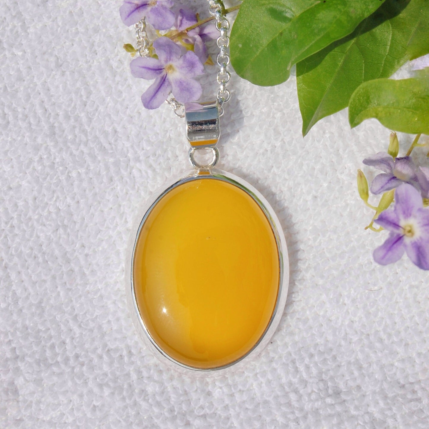 Yellow Onyx Oval Cab Pendant