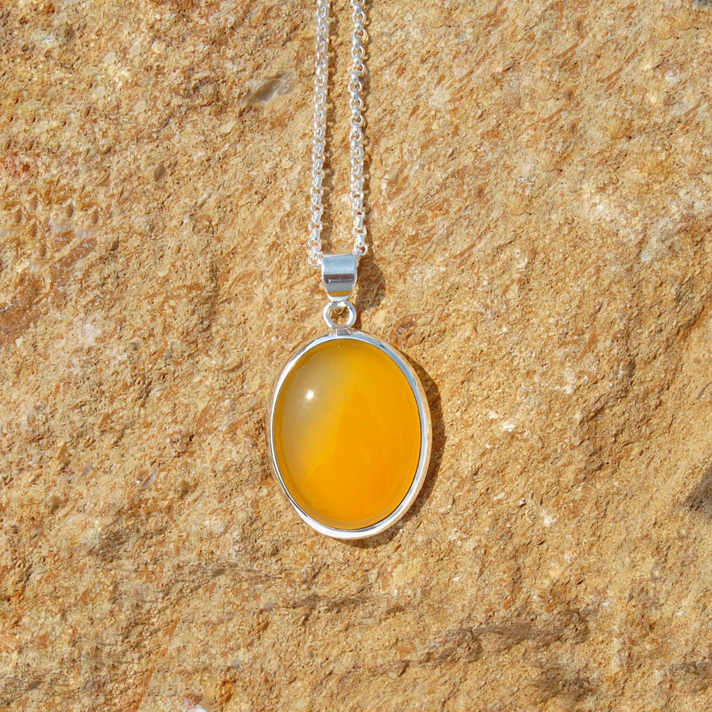Yellow Onyx Oval Cab Pendant