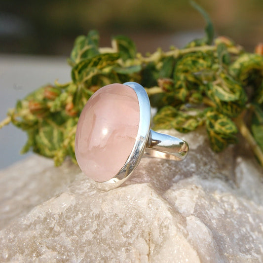 Rose Quartz Statement Ring
