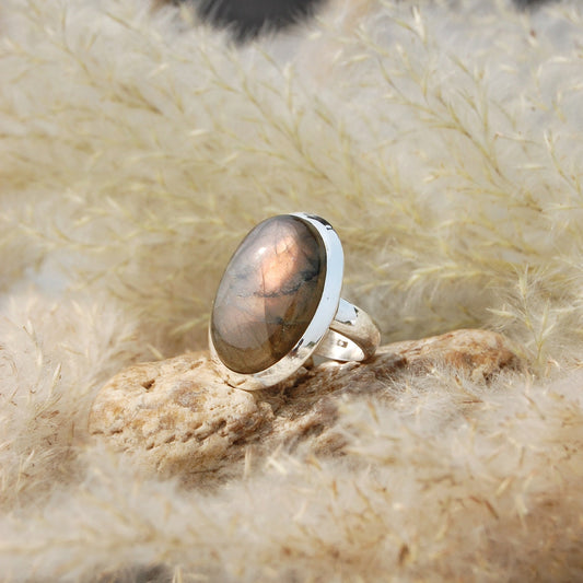 Purple Labradorite Statement Ring