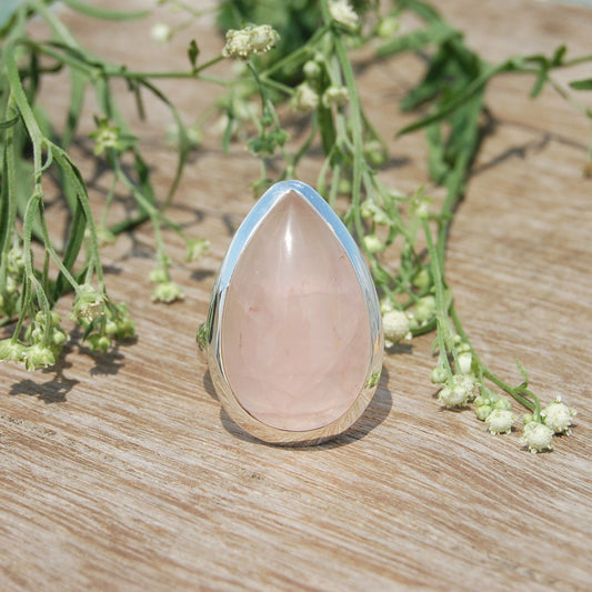 Rose Quartz Statement Ring