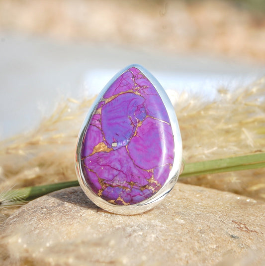 Purple Copper Turquoise Statement Ring