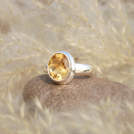 Yellow Citrine Ring