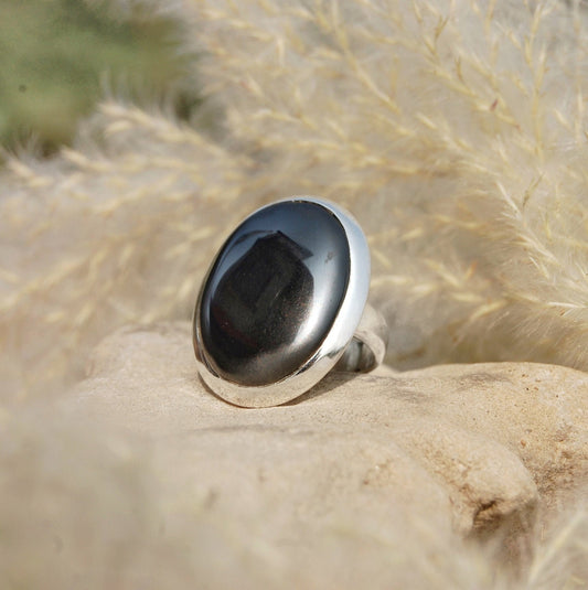 Hematite Statement Ring
