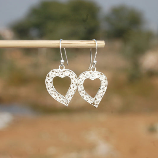 Silver Heart Earrings