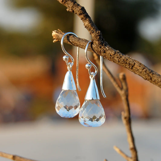 Quartz Crystal Drop Earrings