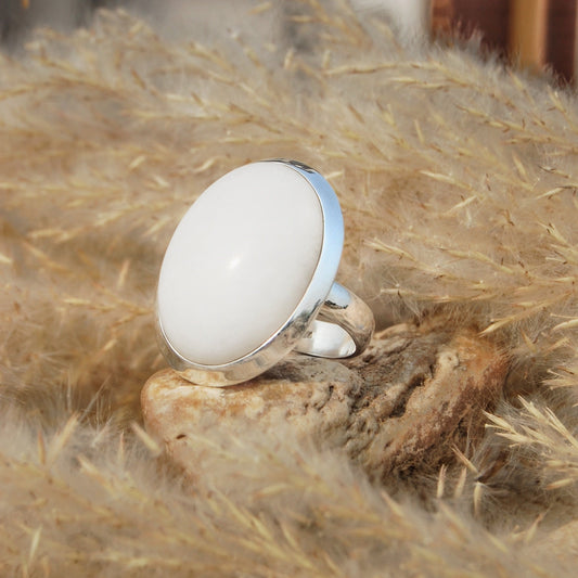 White Quartz Statement Ring