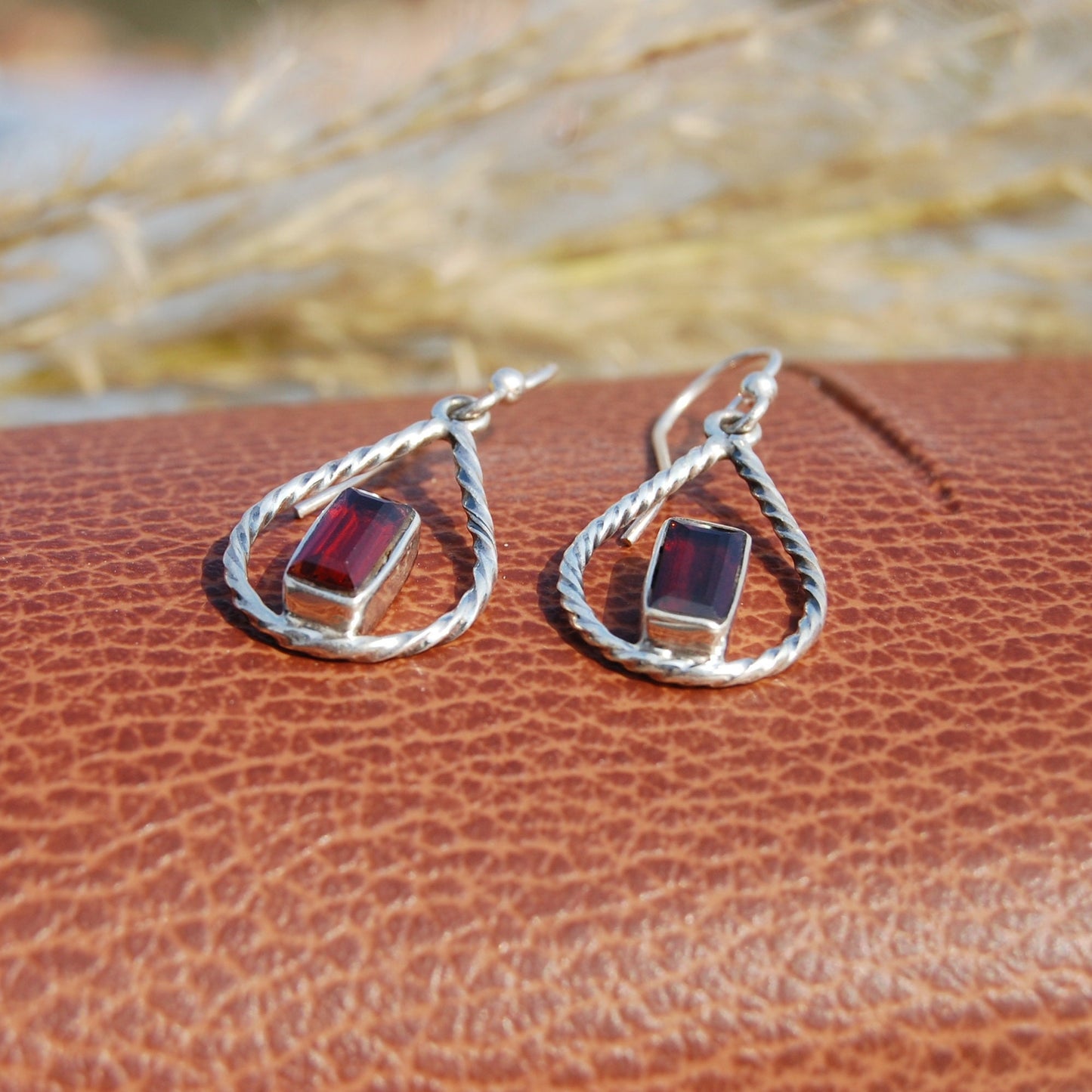 Red Garnet Boho Earrings