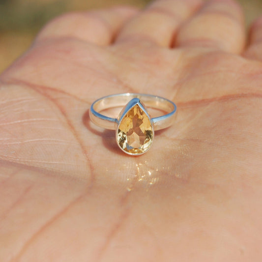 Yellow Citrine Ring