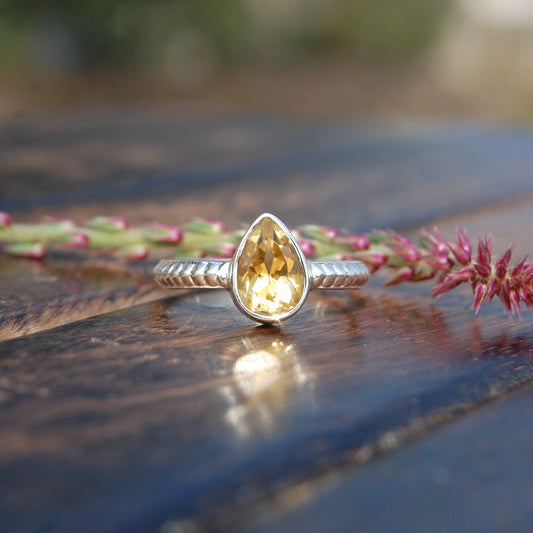Yellow Citrine Ring