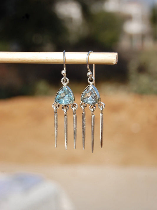Blue Topaz Dangle Earrings