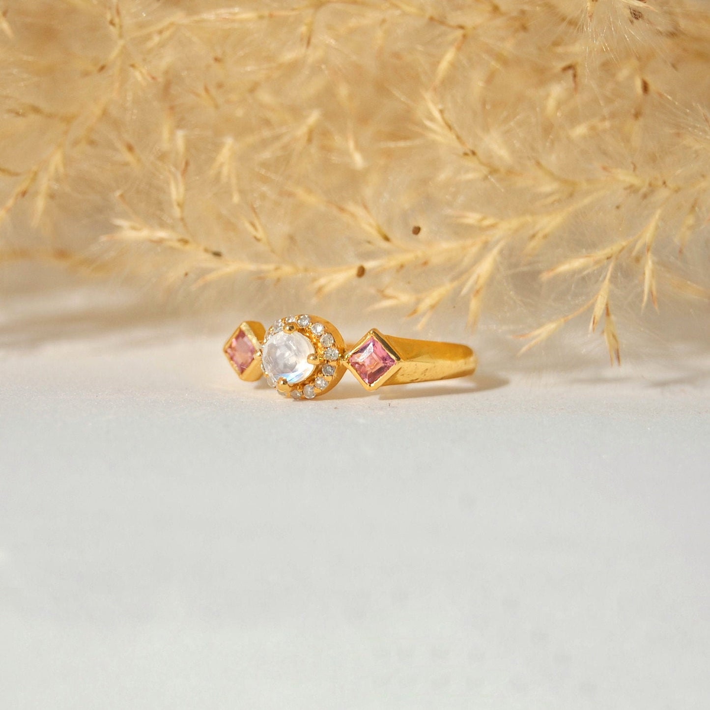 Diamond Cluster Gold Plated Ring