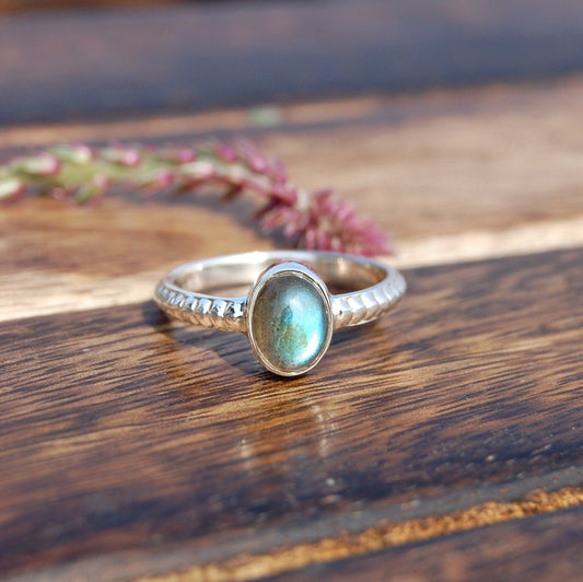 Labradorite Dainty Ring