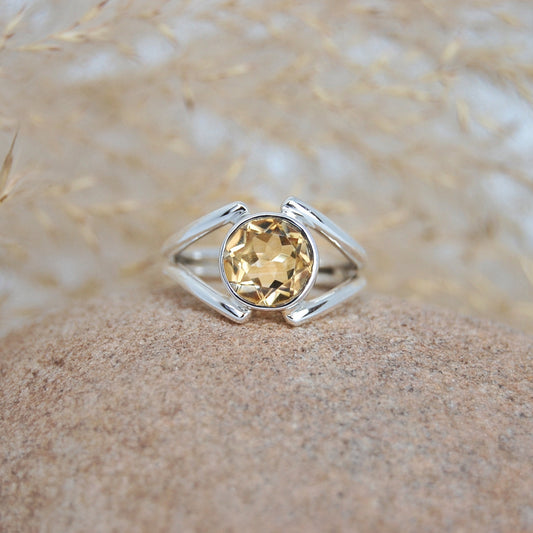 Yellow Citrine Ring