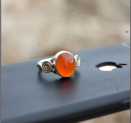 Orange Carnelian Ring