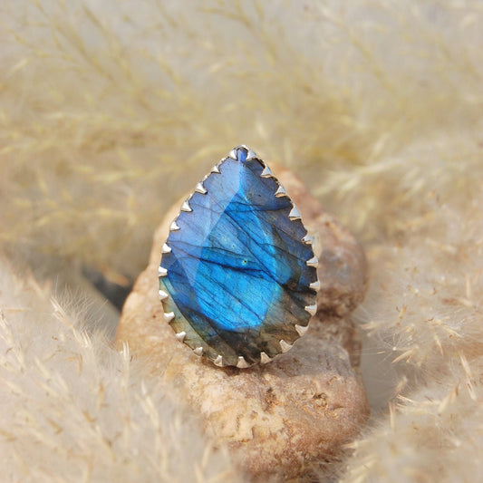 Blue Labradorite Statement Ring