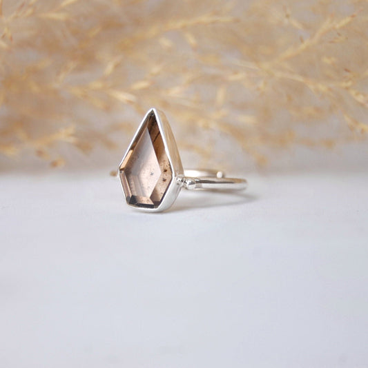 Smoky Quartz Kite Shape Ring