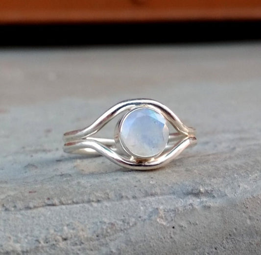 Rainbow Moonstone Ring
