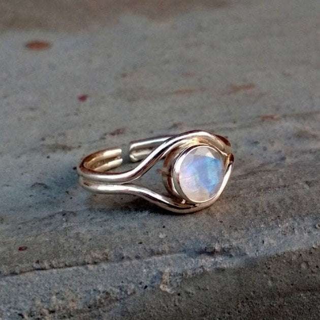 Rainbow Moonstone Ring