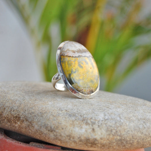 Big Bumble Bee Jasper Statement Ring