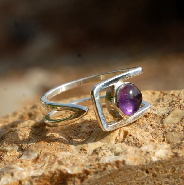 African Amethyst Geometry Ring