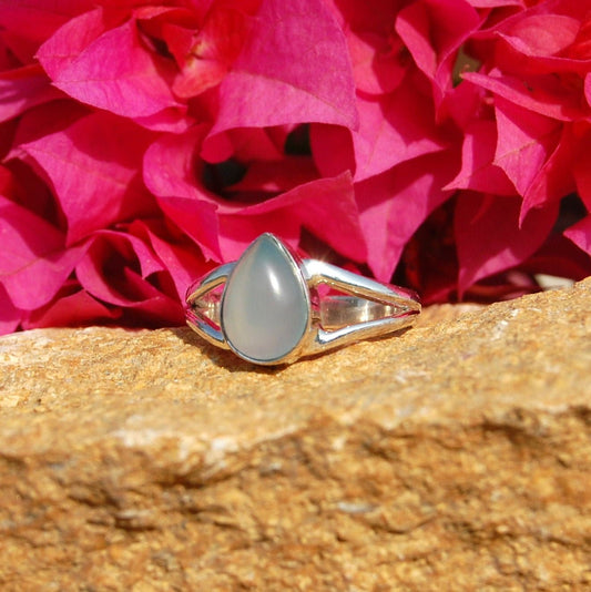 Aqua Chalcedony Ring