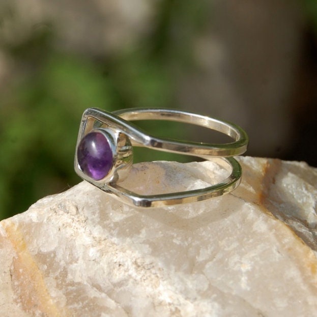 African Amethyst Geometry Ring