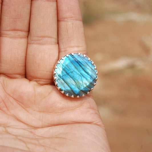 Blue Labradorite Statement Ring