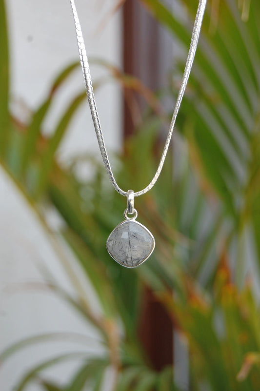 Black Rutile Quartz Pendant