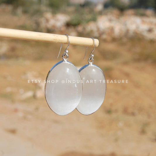 Selenite Teardrop Earrings