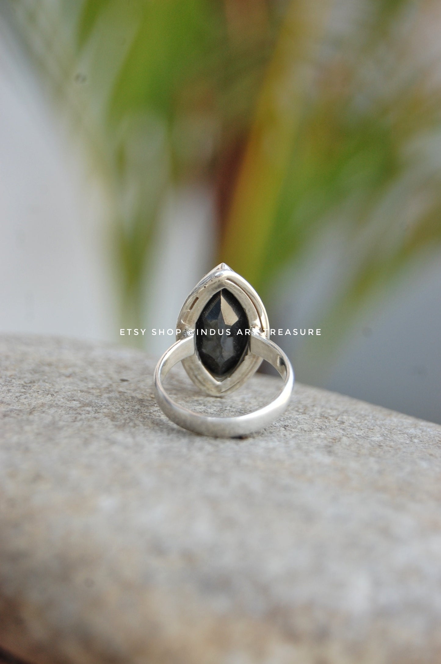 Hematite Marquise Ring