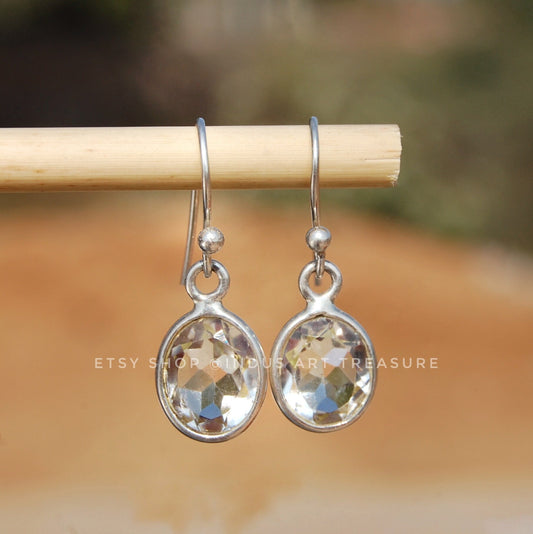 White Topaz Drop Earrings