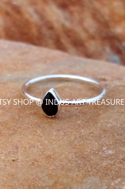 Black Onyx Dainty Ring