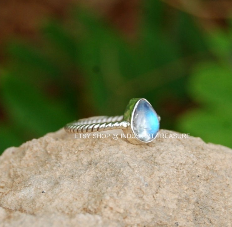 Rainbow Moonstone Ring