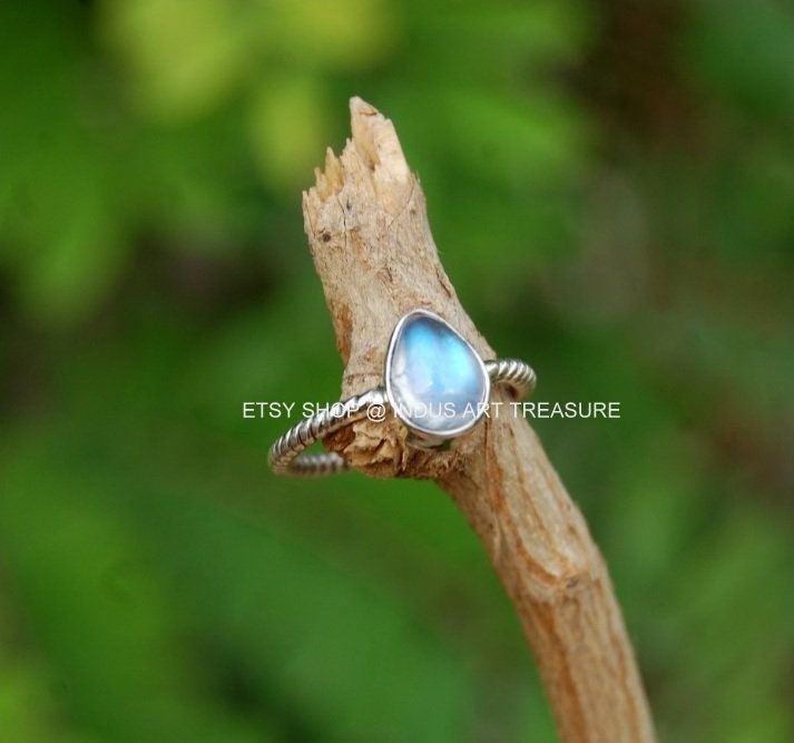 Rainbow Moonstone Ring