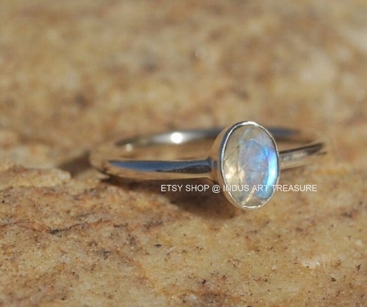 Rainbow Moonstone Ring