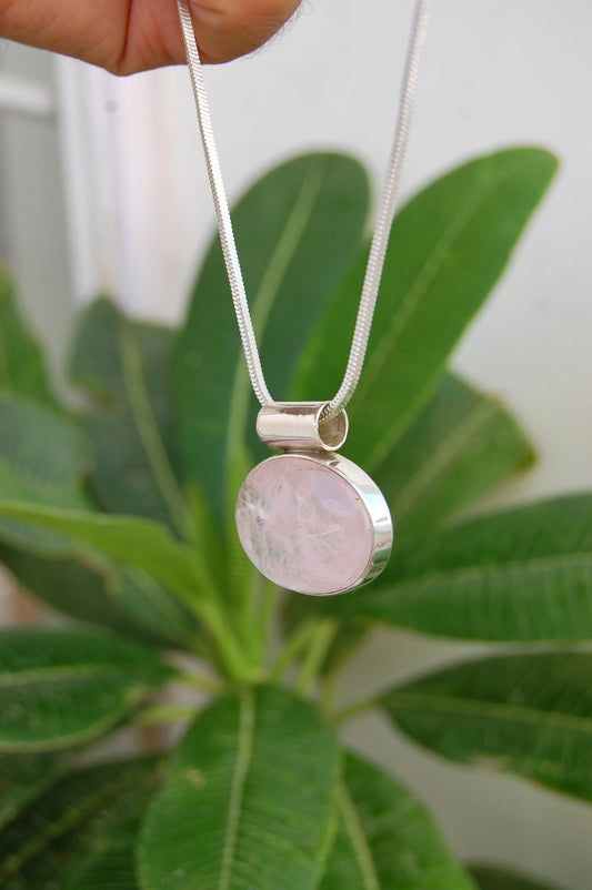 Rose Quartz Statement Pendant