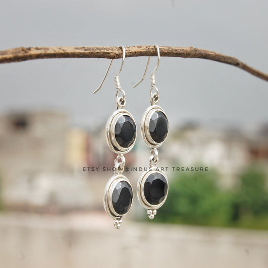 Black Onyx Dangle Earrings