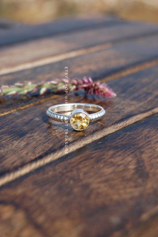 Yellow Citrine Ring
