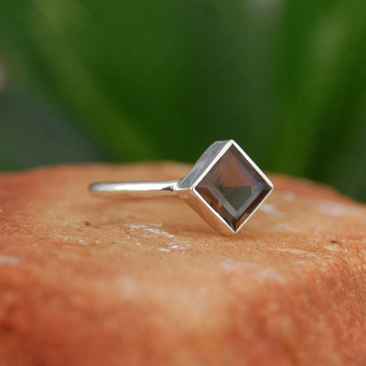 Smoky Quartz Dainty Ring