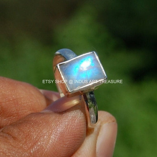 Rainbow Moonstone Dedicated Ring