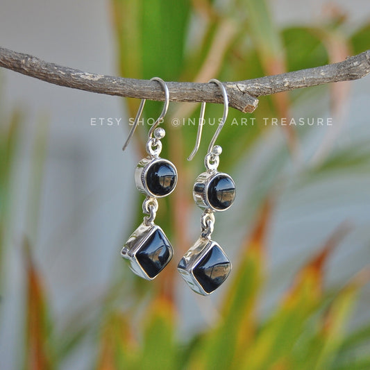 Black Onyx Dangle Earrings