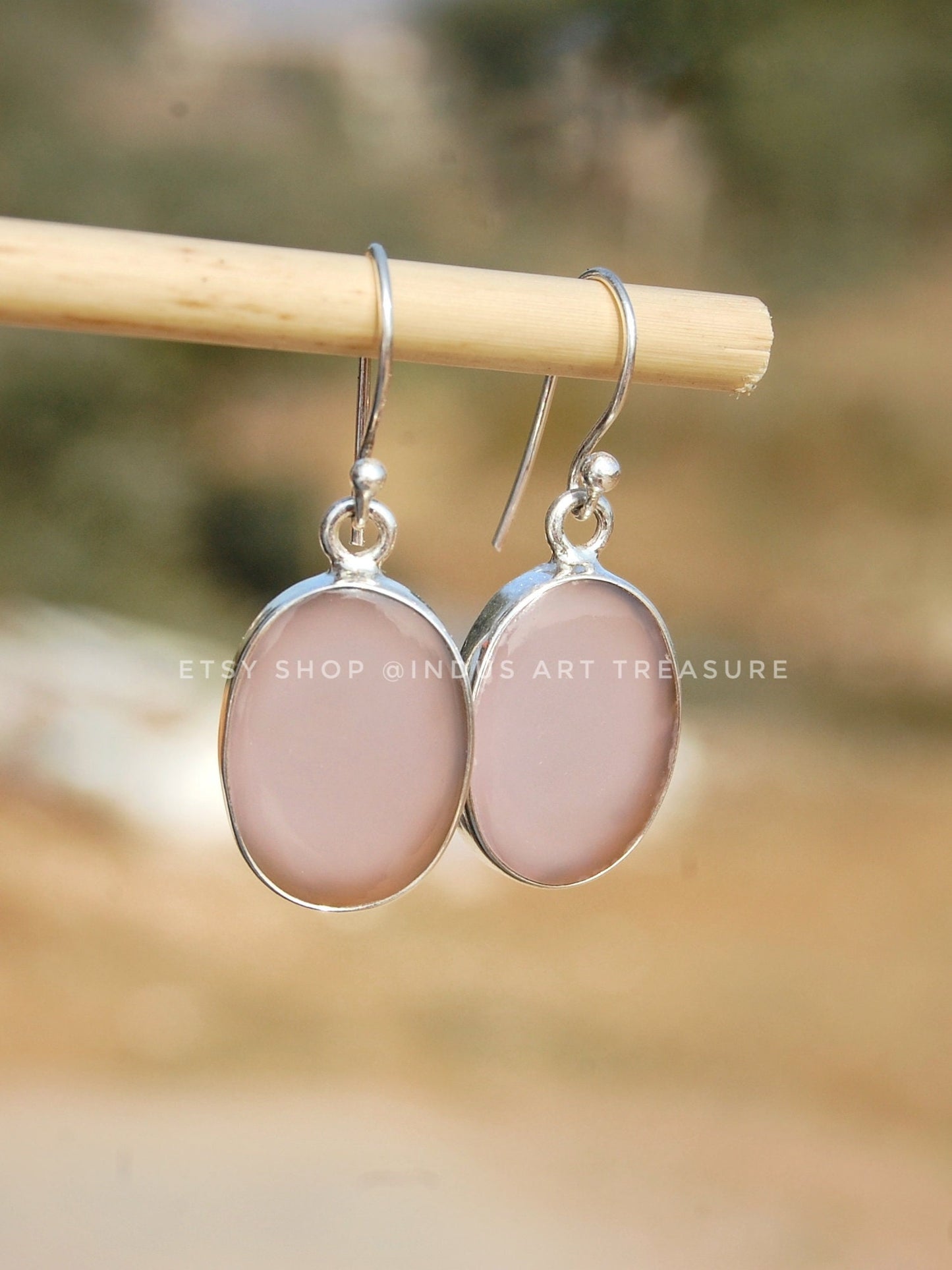 Pink Chalcedony Drop Earrings