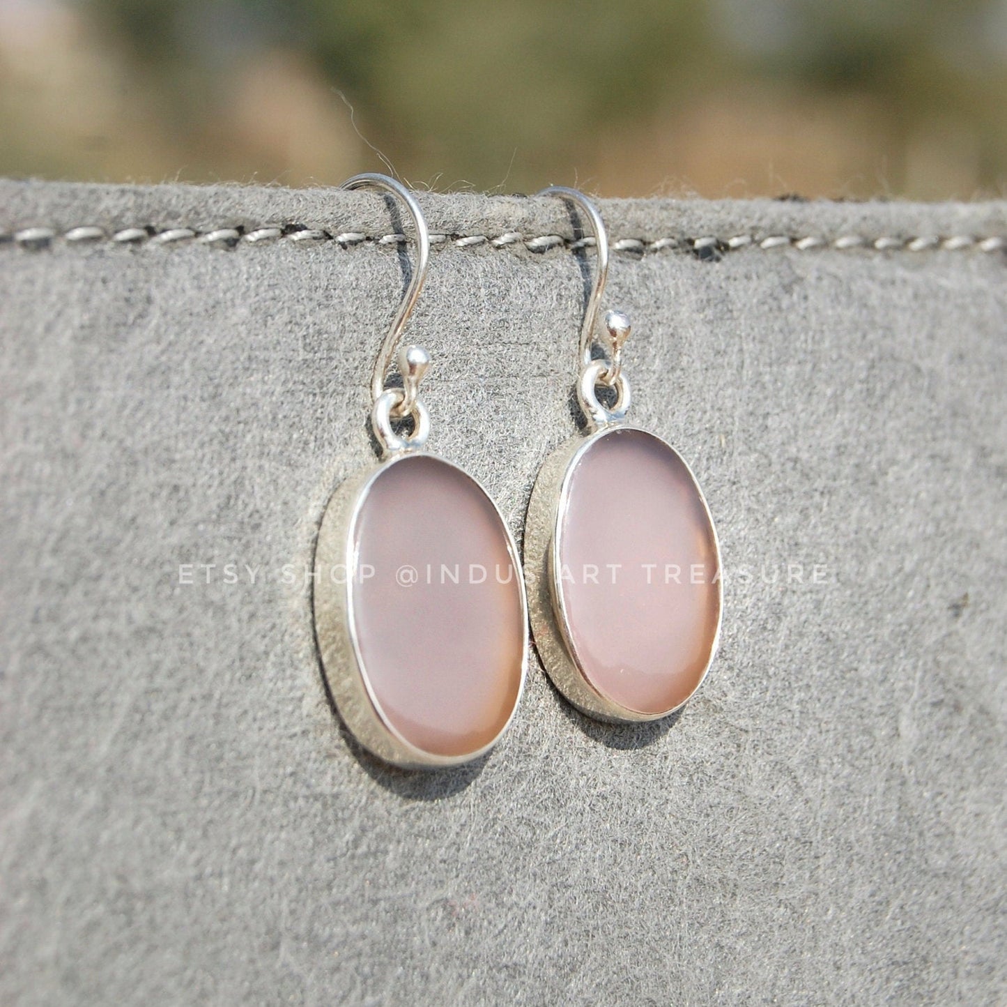 Pink Chalcedony Drop Earrings